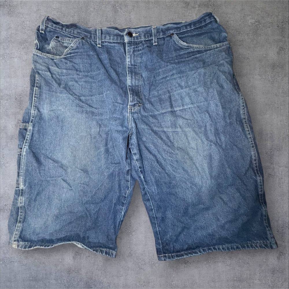 Dickies Mens Carpenter Denim Shorts Blue Relaxed Fit Workwear Size 44 ER305NB